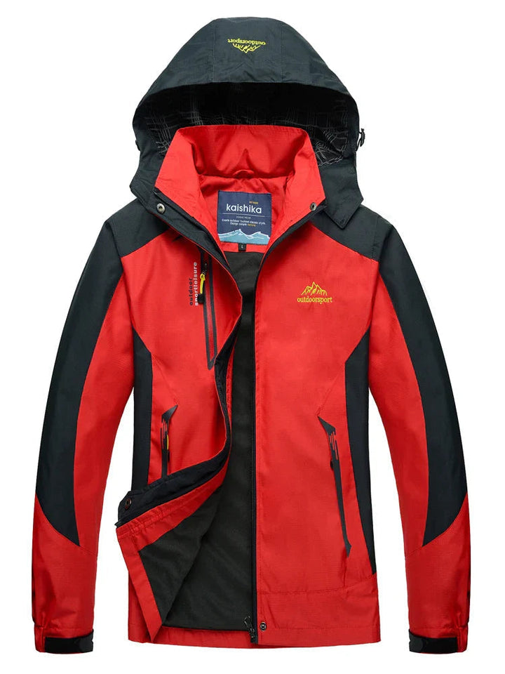 Women's jacket waterproof with hood and warming inner lining