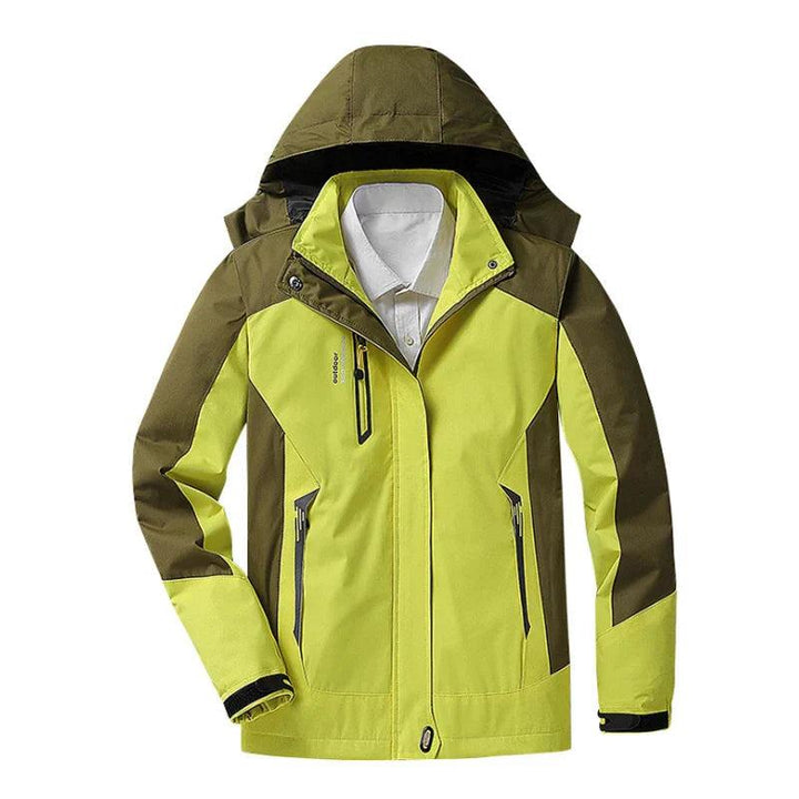 Women's jacket waterproof with hood and warming inner lining