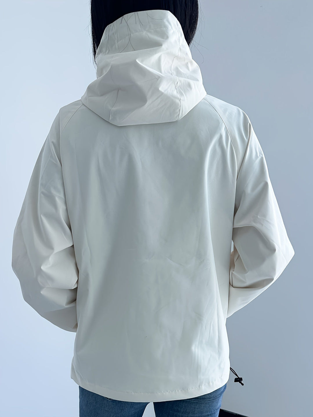 Veste pour femmes coupe-vent avec capuche à manches longues pour activités de plein air