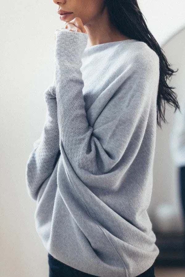 Pull pour femmes asymétrique surdimensionné matériau chaud