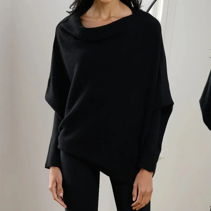 Pull pour femmes asymétrique surdimensionné matériau chaud