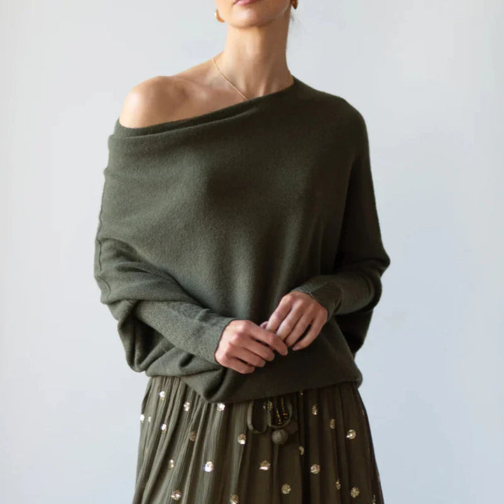Pull pour femmes asymétrique surdimensionné matériau chaud