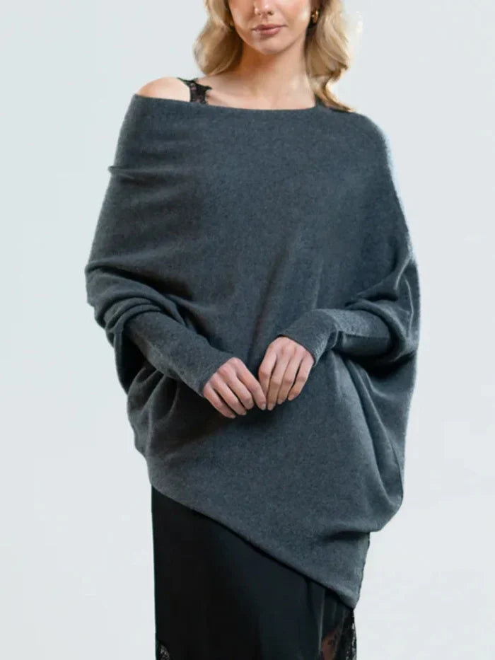 Pull pour femmes asymétrique surdimensionné matériau chaud
