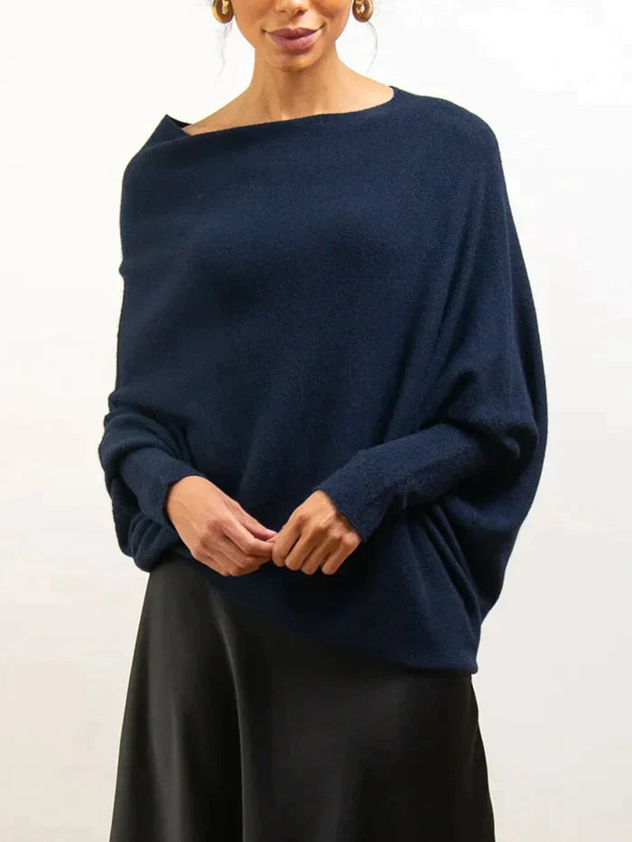 Pull pour femmes asymétrique surdimensionné matériau chaud