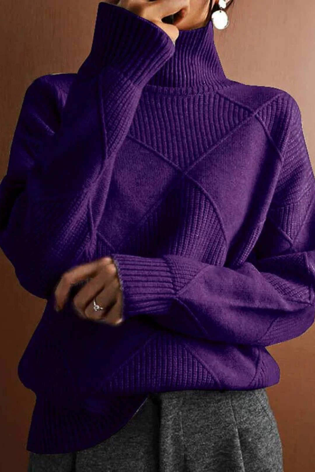 Damenpullover Baumwolle Kuschelig Elegante Silhouette Langarm 0