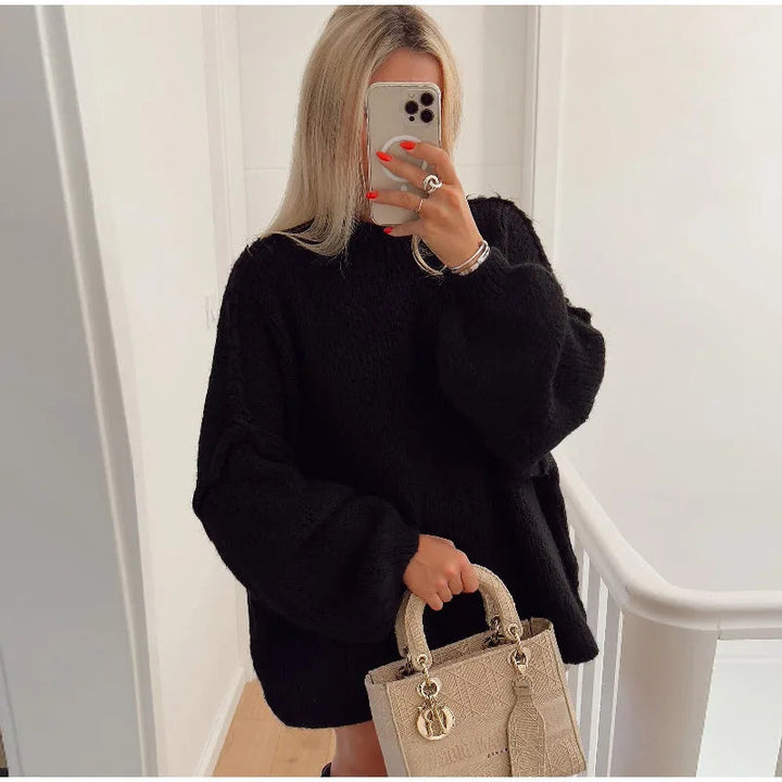 Pull femme coton surdimensionné confortable