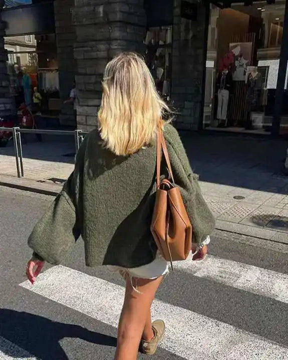 Pull femme coton surdimensionné confortable