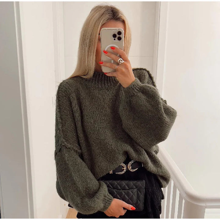 Pull femme coton surdimensionné confortable