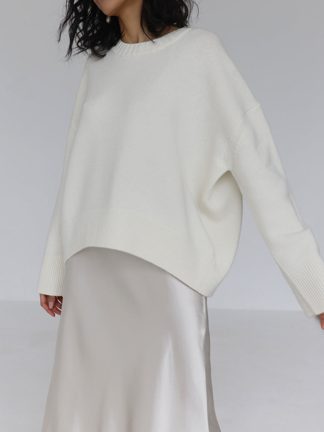 Pull femme coton oversize décontracté
