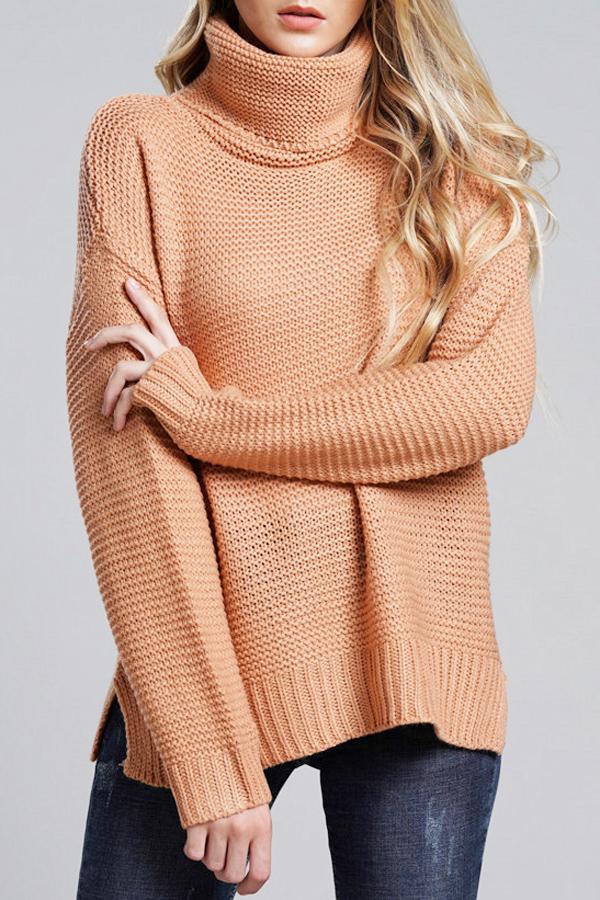 Pull pour femmes en grosse maille à col roulé haut