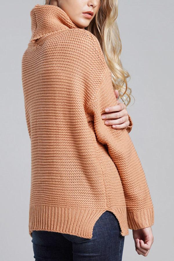 Pull pour femmes en grosse maille à col roulé haut