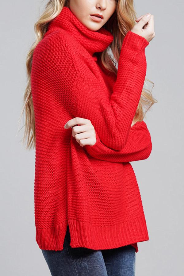 Pull pour femmes en grosse maille à col roulé haut