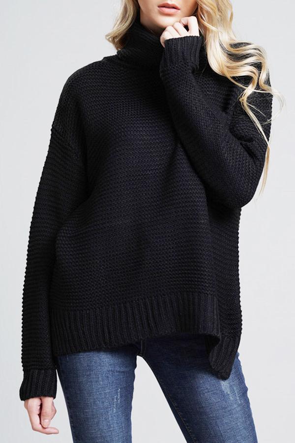 Pull pour femmes en grosse maille à col roulé haut