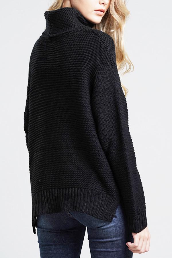 Pull pour femmes en grosse maille à col roulé haut