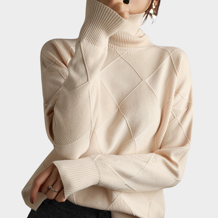 Damenpullover Rollkragen Baumwolle Eleganter Stil