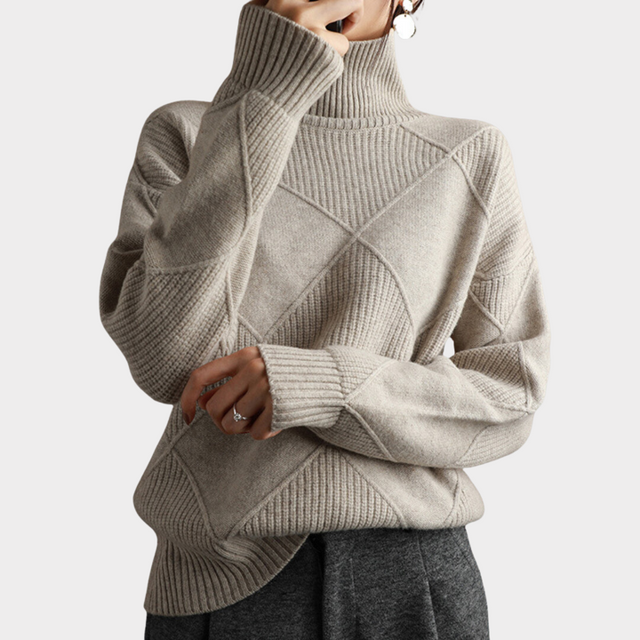 Damenpullover Rollkragen Baumwolle Eleganter Stil
