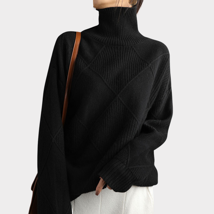 Damenpullover Rollkragen Baumwolle Eleganter Stil