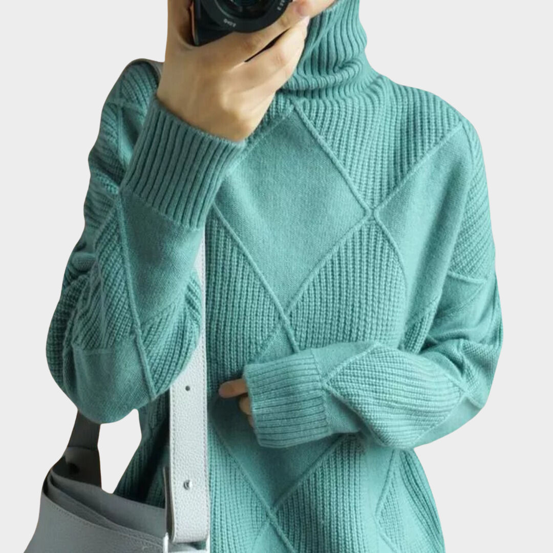 Damenpullover Rollkragen Baumwolle Eleganter Stil