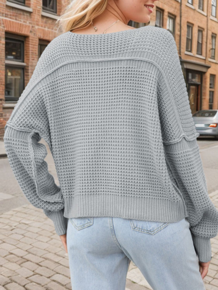 Pull pour femmes col en V tricot chaud et élégant