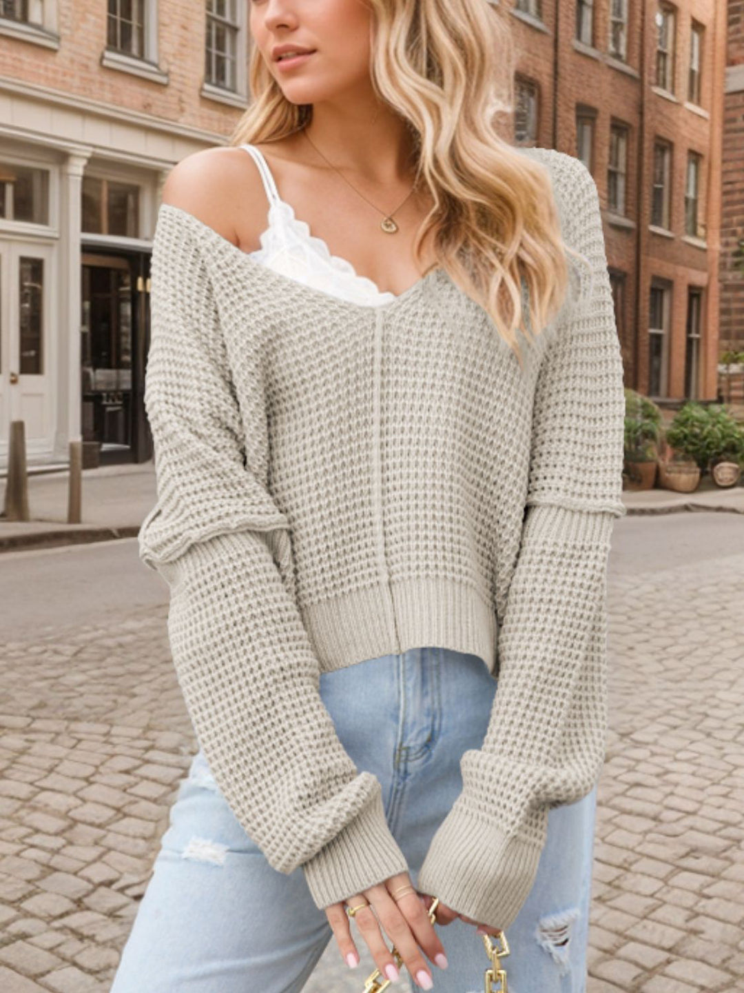 Pull pour femmes col en V tricot chaud et élégant