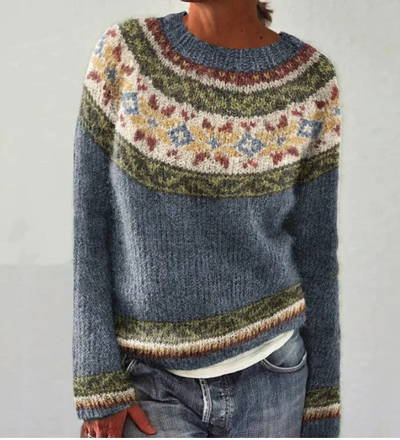 Damenpullover Vintage Stil aus Atmungsaktivem Material