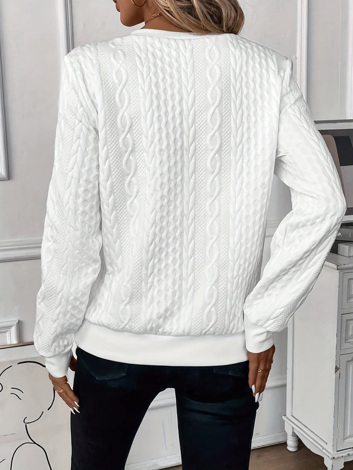 Damenpullover Zip-Up Aus Weichem Material Klassischer Schnitt