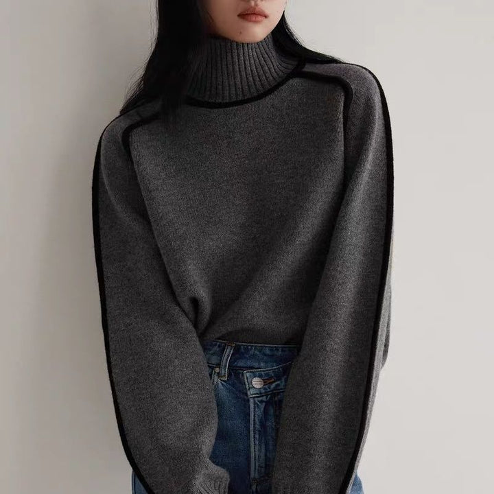 Damenpullover mit Halbem Rollkragen aus Weichem, Atmungsaktivem Material – Warme Pullover Damen