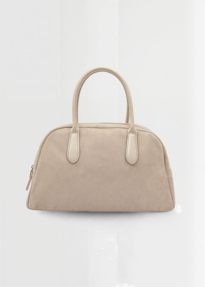 Echte Wildleder Handtasche Damen – Kleine Schultertasche mit Reißverschluss