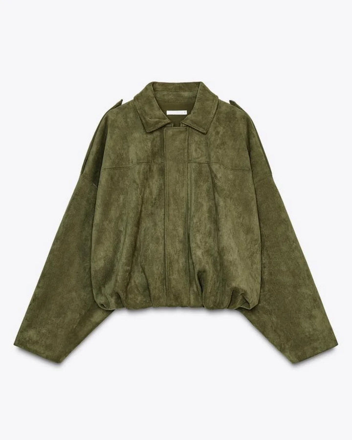 Oversized women's jacket made of suede – stylish jacket for every occasion