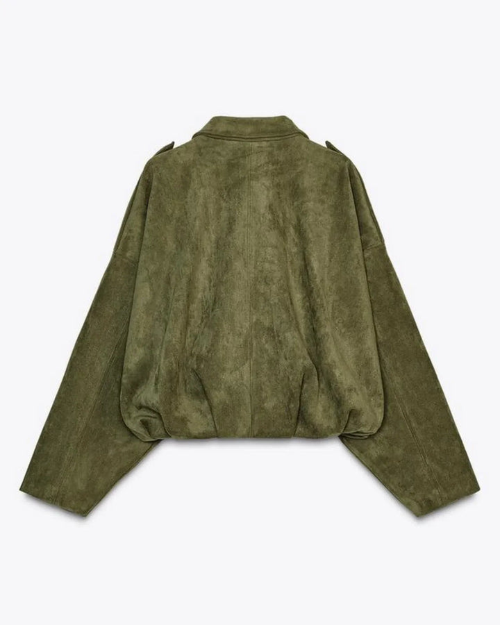 Oversized women's jacket made of suede – stylish jacket for every occasion