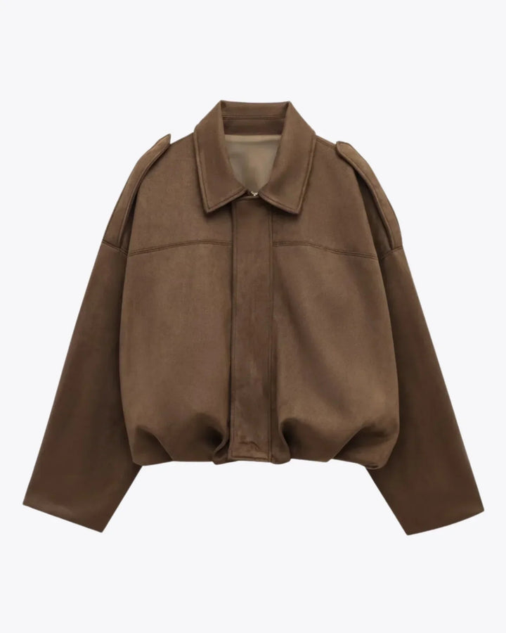 Oversized women's jacket made of suede – stylish jacket for every occasion