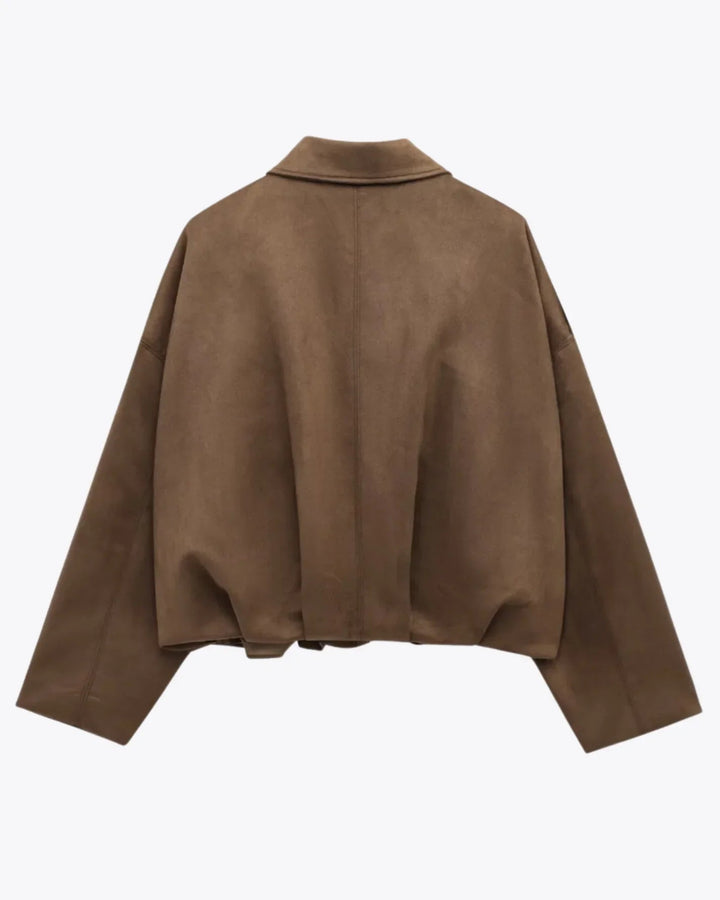Oversized women's jacket made of suede – stylish jacket for every occasion