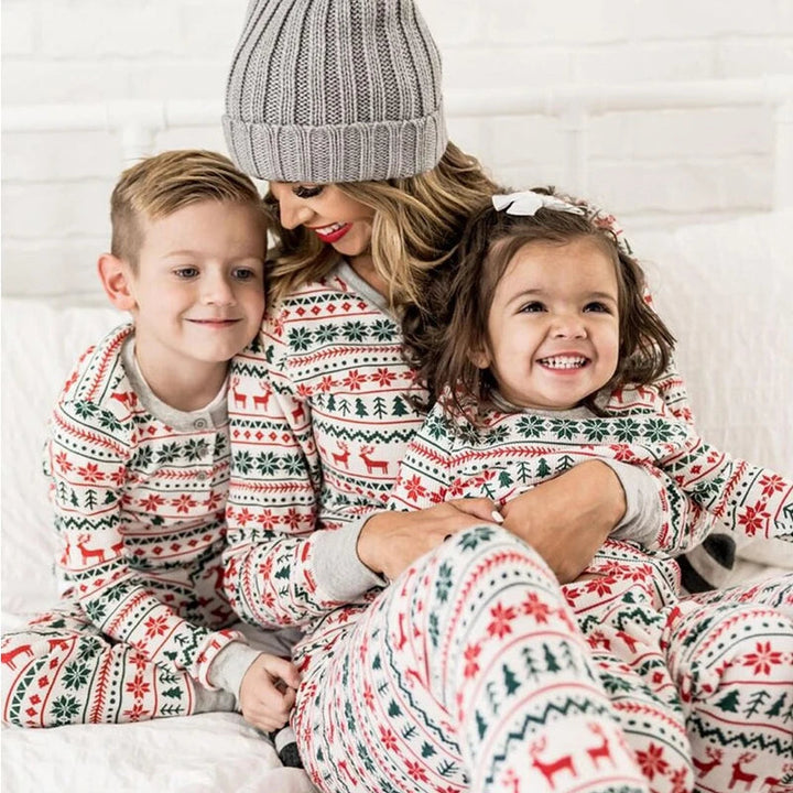 Familienpyjama Set Baumwolle Für Damen und Herren 1