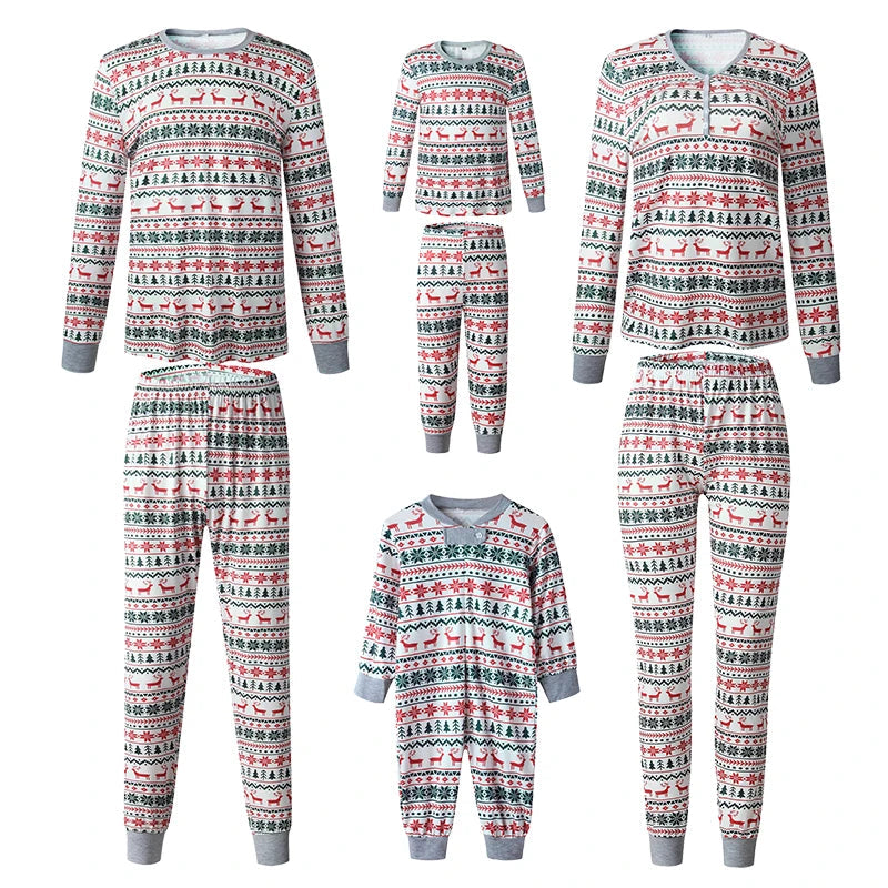 Familienpyjama Set Baumwolle Für Damen und Herren 4