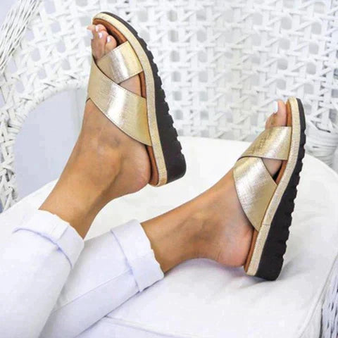 Sandales confortables véganes – Semelle en mousse à mémoire, sangles réglables