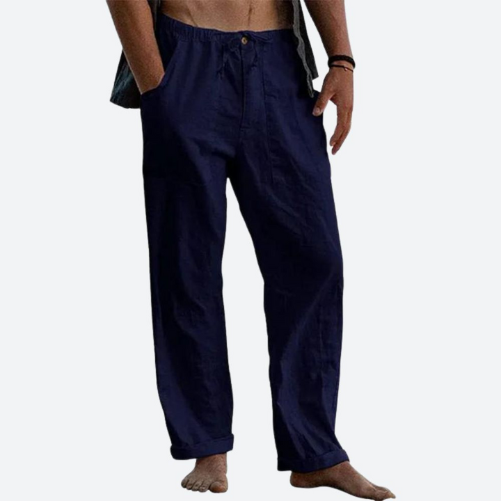 Herren Casual Leinenhose – Stylische Sommerhose für Herren, Atmungsaktiv und Bequem