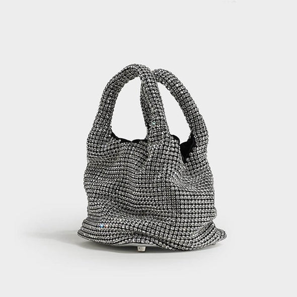 Glitzernde Strass Abendtasche Damen – Mini Clutch mit Schulterkette
