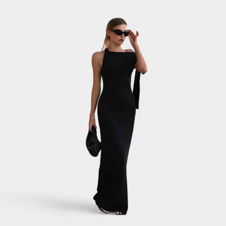 Women's maxi dress chiffon elegant bow detail evening dress summer
