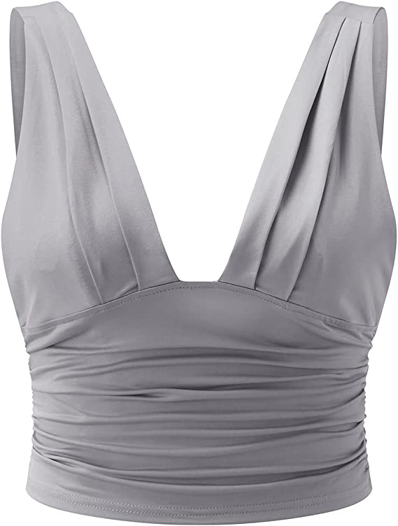Women's summer top with V-neck – wide straps & stretch comfort