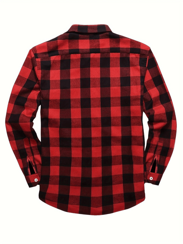 Chemise homme coton style bûcheron manches longues décontractée