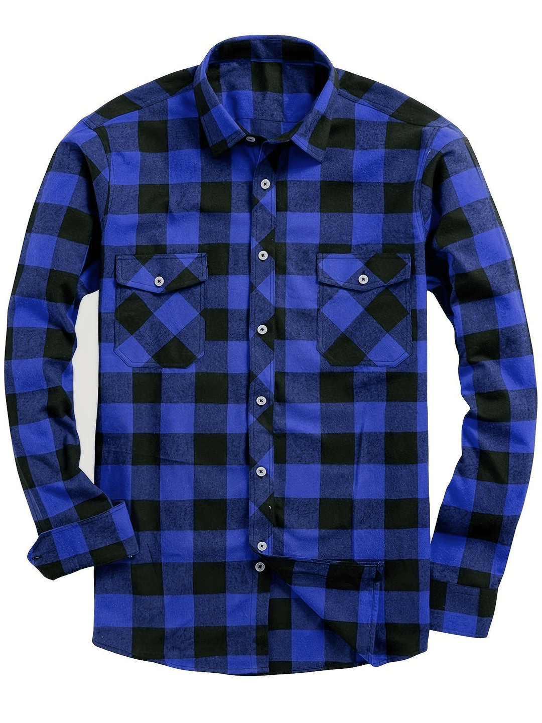 Chemise homme coton style bûcheron manches longues décontractée
