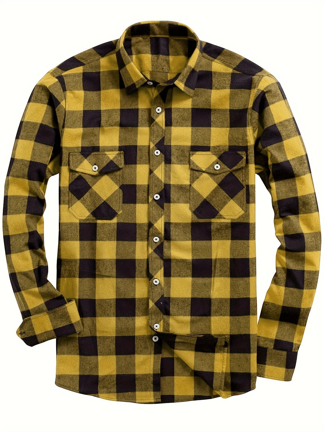 Chemise homme coton style bûcheron manches longues décontractée