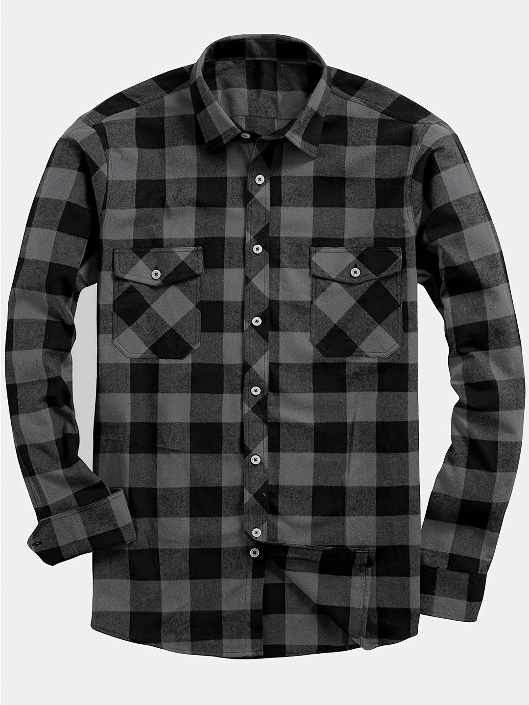Chemise homme coton style bûcheron manches longues décontractée