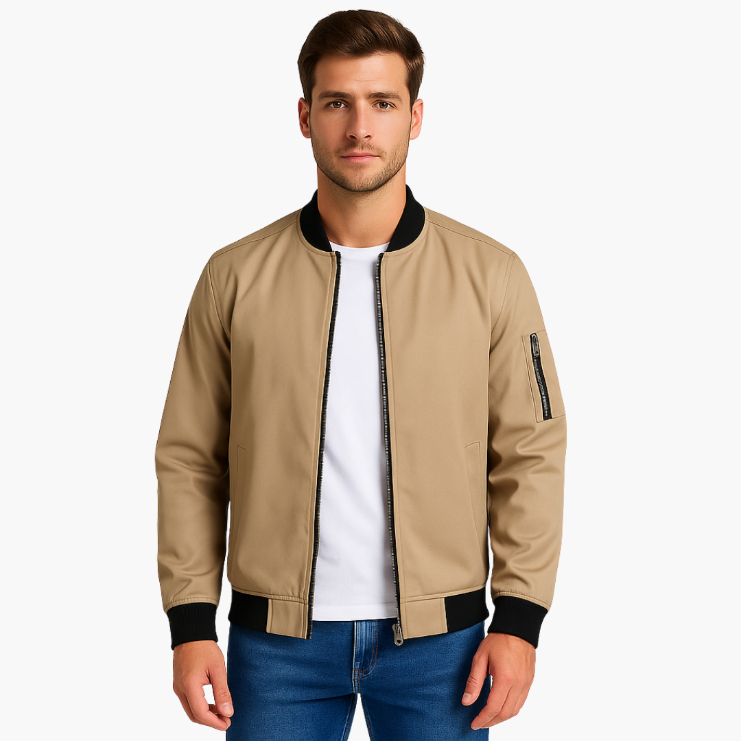 Herren Bomberjacke Baumwolle Sportlich