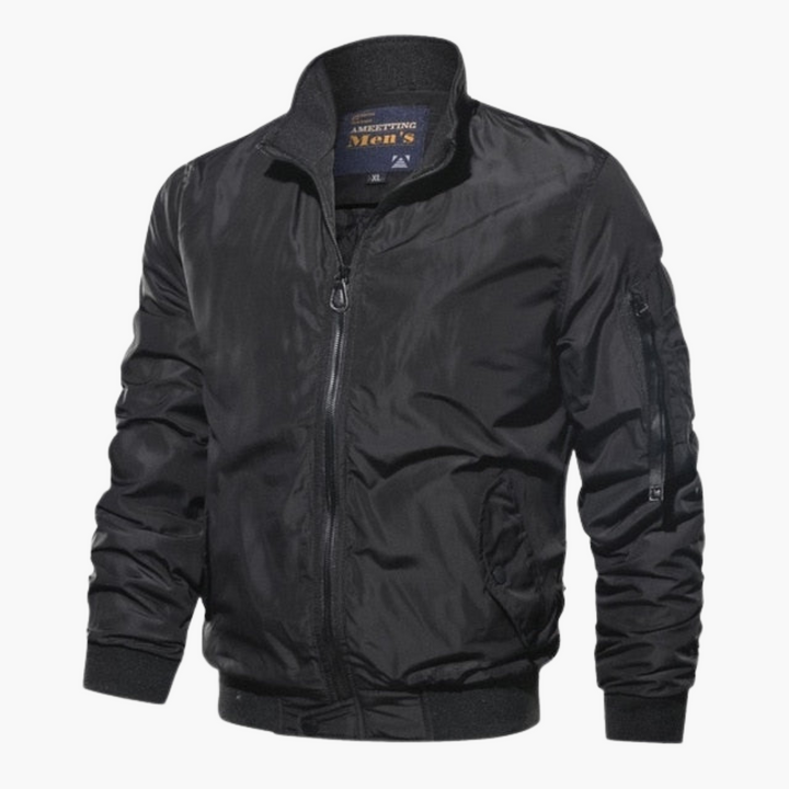 Herren Bomberjacke Stehkragen Hochwertiger Stoff Casual