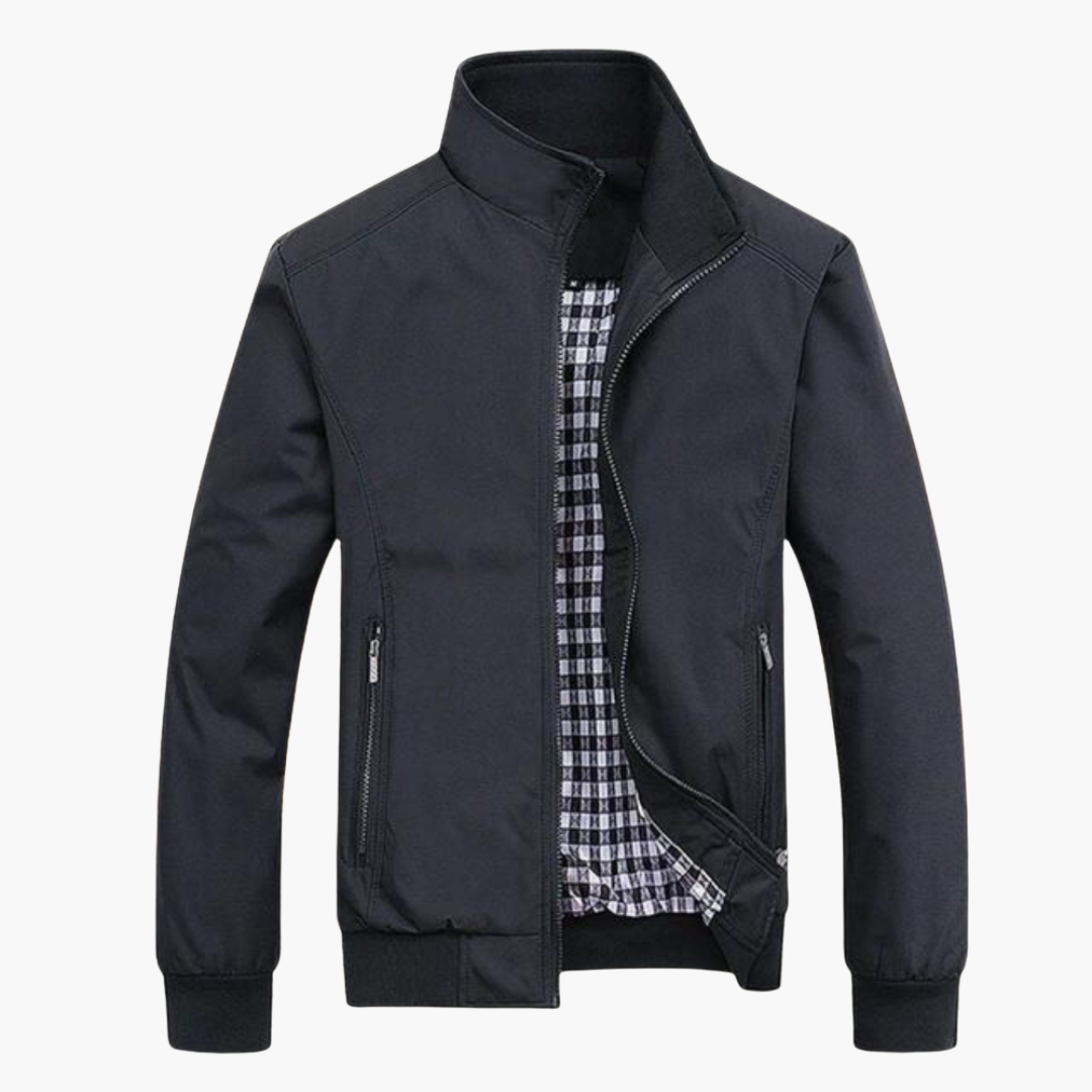 Herren Bomberjacke mit Stehkragen und Reißverschlusstaschen
