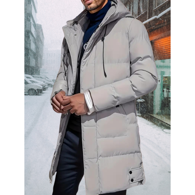 Herren Daunenjacke Lange Pufferjacke 0