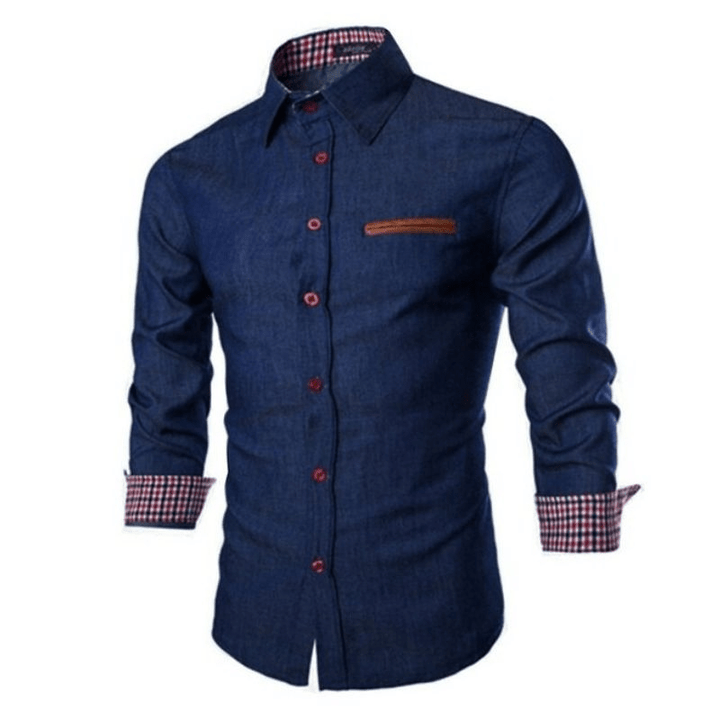 Chemise en denim pour homme à manches longues