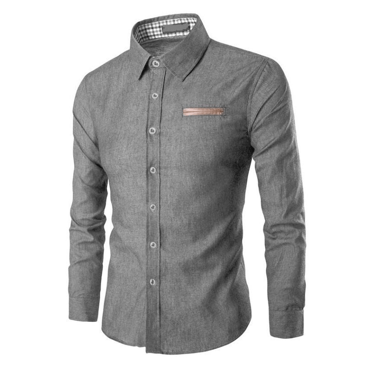 Chemise en denim pour homme à manches longues