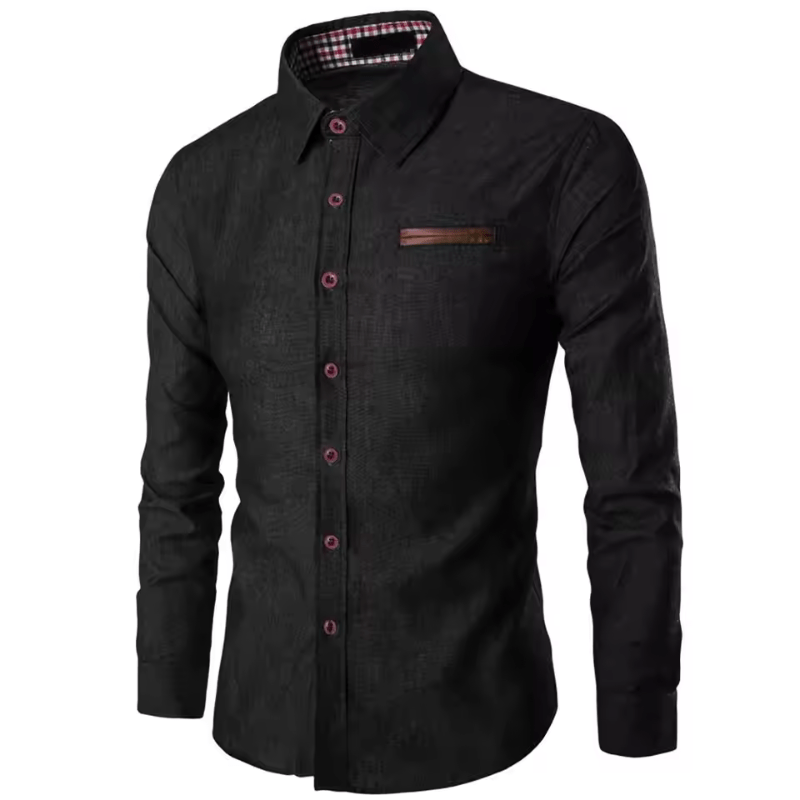 Chemise en denim pour homme à manches longues